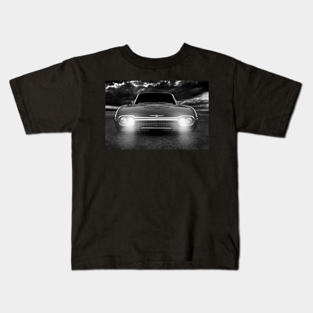 ford Thunderbird, black and white Kids T-Shirt by hottehue